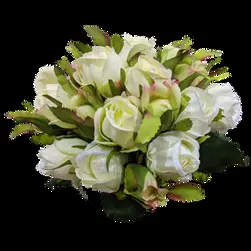 Rosebud Bouquet White 21cm