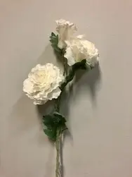 Ruffle Carnation x 3 63cm White