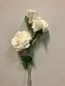 Ruffle Carnation x 3 63cm White