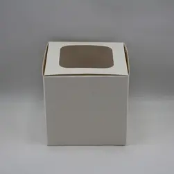 Single Cupcake Box White
