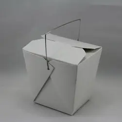 Noodle Box With Metal Handle White