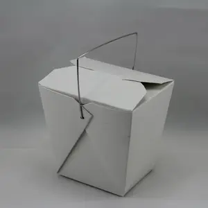 Noodle Box With Metal Handle White