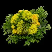 Dry Look Mini Rose Bouquet 31cm Yellow