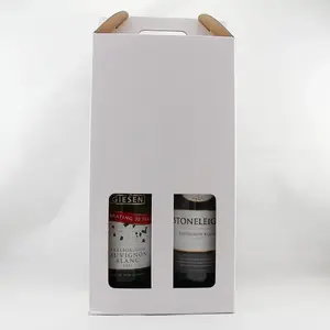 1. Double Wine Box 17x9x33cm height White thumbnail