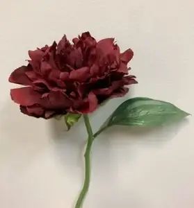 Short Stem Single Peony 31cm Burgundy