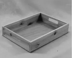 Small Rectangular Wood Tray Greywash 33.5x25x6.5cm Height