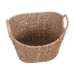 Small Deep Oval Seagrass Storage Basket Natural  36x31x24cm height