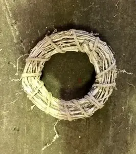 Rattan Cane Wreath 20cm Whitewash