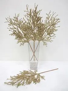 Glitter Cedar Spray 48cm Gold