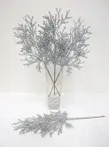 Glitter Cedar Spray 48cm Silver