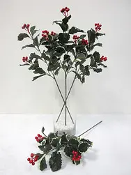 Holly Spray with Red Berries 54cm