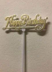 Happy Birthday Pick / Cake Topper 30cm Gold 