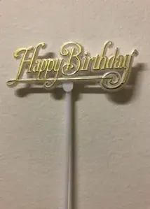 Happy Birthday Pick / Cake Topper 30cm Gold 