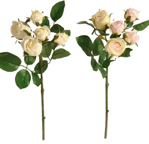 Rose Spray 37cm White OR Cream/Pink