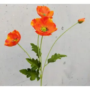 Poppy Spray 57cm Orange