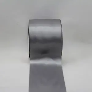 75mm x 30m Single Face Satin Ribbon Silver