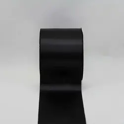 75mm x 30m Single Face Satin Ribbon Black