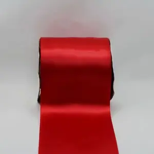 100mm x 30m Single Face Satin Ribbon Red