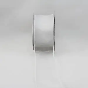 Wired Edge Organza Ribbon White 50mmx9.1m