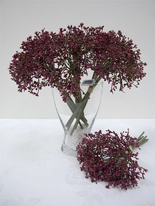 Baby's Breath Bouquet 30cm Burgundy