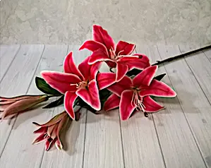 Real Touch Casablanca Lily Spray 99cm Dark Pink