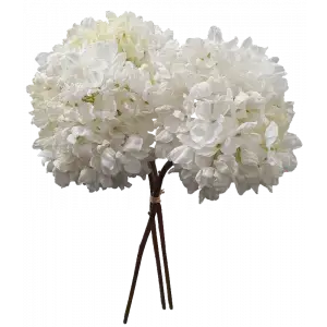 Dried Look Hydrangea Bundle x 3 56cm White