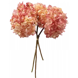 Dried Look Hydrangea Bundle x 3 56cm Pink