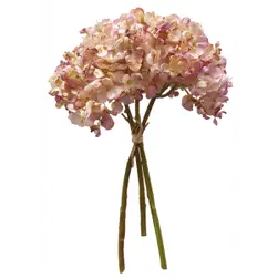 Dried Look Hydrangea Bouquet by 3 35cm Mauve
