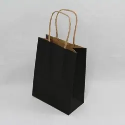 #6 Paper Twist Handles Gift Bag Black 15x20cm height