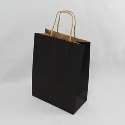 #10 Paper Twist Handles Gift Bag Black 20.5x27.5cm height