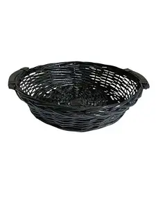 Large Round Willow Tray Coffee 42 x 11cmh