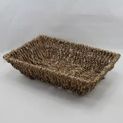 Small Rect Seagrass Tray Natural 26x18x6cm height