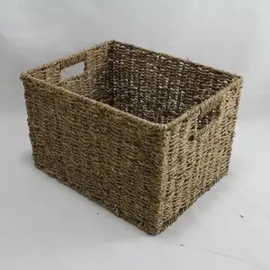 Medium Rect Natural Seagrass Storage 39x30.5x24.5cm Height