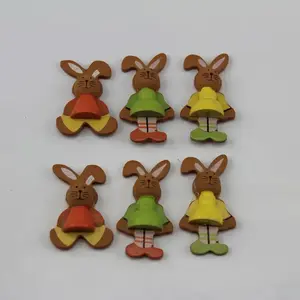 Stick on Wood Bunnies Pkt 24