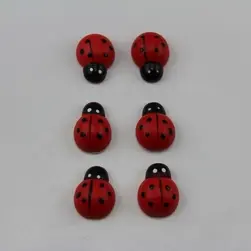 Stick on Wood Small Ladybugs Pkt 24