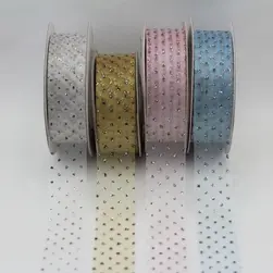 Cut Edge Glitter Organza Ribbon 22mmx23m