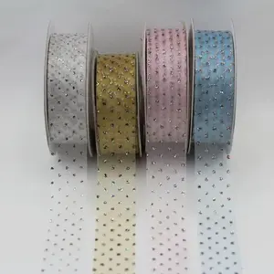 Cut Edge Glitter Organza Ribbon 22mmx23m