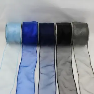 Wired Edge Organza Ribbon Plain 50mmx10m #5