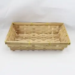 Small Rectangle Bamboo Tray Natural 25.5x18.5x7cm Height