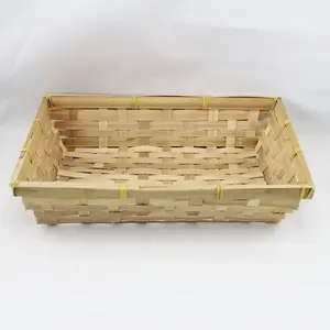 Medium rectangle bamboo tray natural 33.5x24x7cm Height
