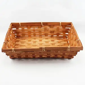 Medium rectangle bamboo tray Choc 33.5x24x7cm Height