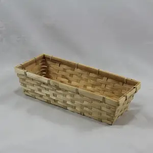 Narrow Rectangle Bamboo Tray 33x14x8cm Height