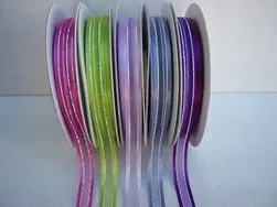 Satin edge organza ribbon with silver thread 10mmx23m #2