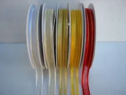 Satin edge organza ribbon with gold thread 10mmx23m #1
