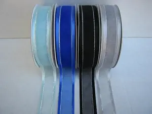 Satin edge organza ribbon with silver thread 22mmx23m #4