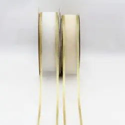 Gold Edge Organza Ribbon 22mmx23m