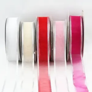 Silver Edge Organza Ribbon 22mmx23m #1