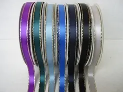 Single Side Satin Ribbon With Gold Edge 10mmx23m #2
