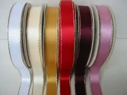 Single Side Satin Ribbon With Gold Edge 15mmx23m #1