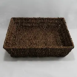 Large Square Shallow Seagrass Tray Chocolate 36x36x8.5cm